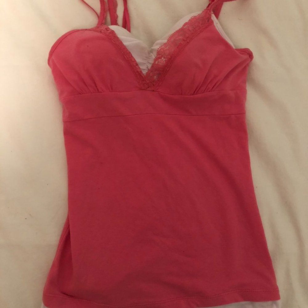 lace trim pink y2k tank! - Picture 3 of 4